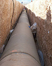 Pipeline in a ditch